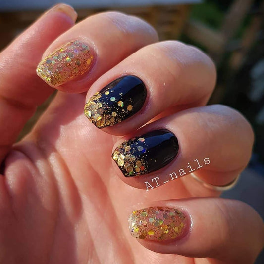 Glitterlust UV LED glitter gel gold royale