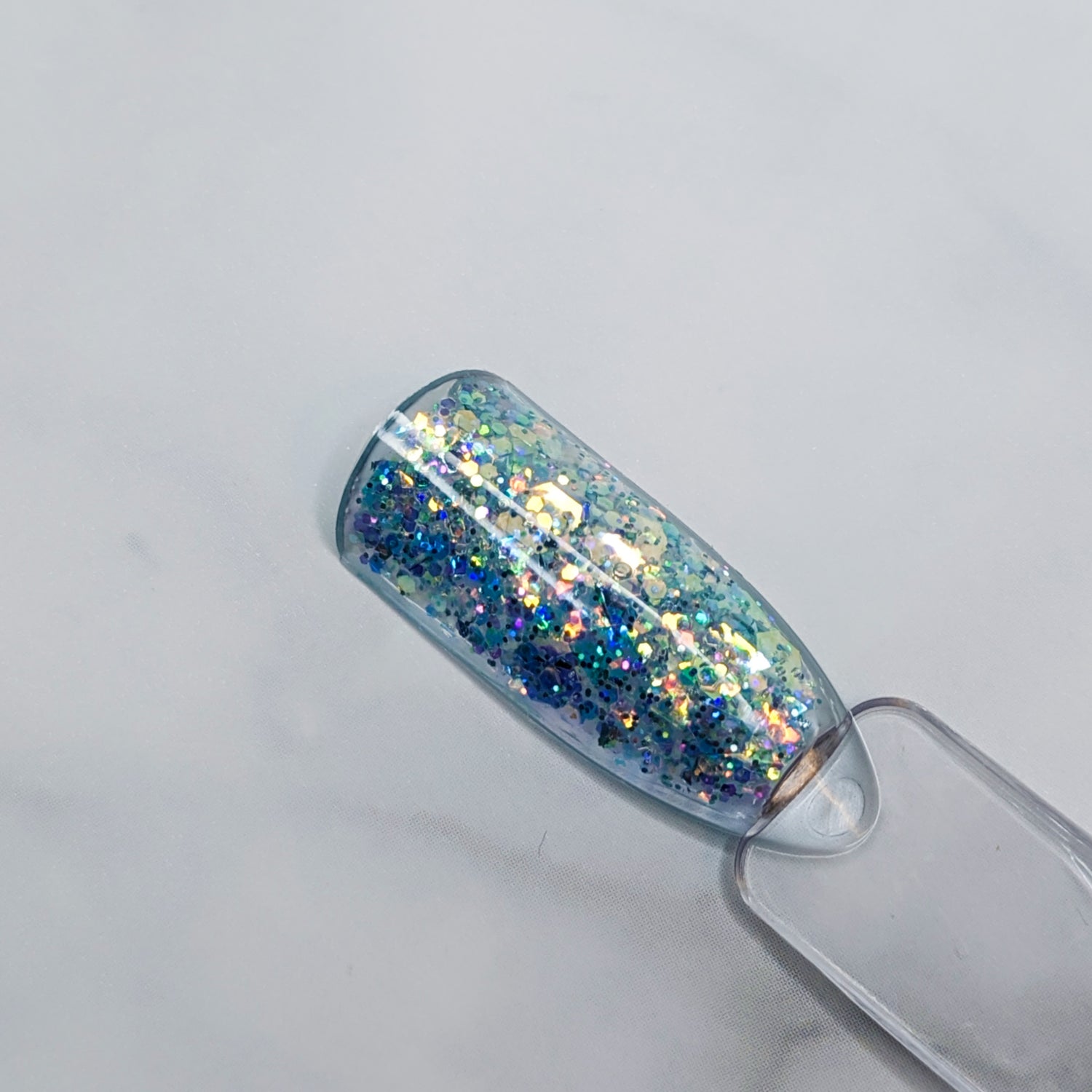 Holidaze Glitterlustnails UV LED blue metallic holo iridescent glitter gel nail polish swatch